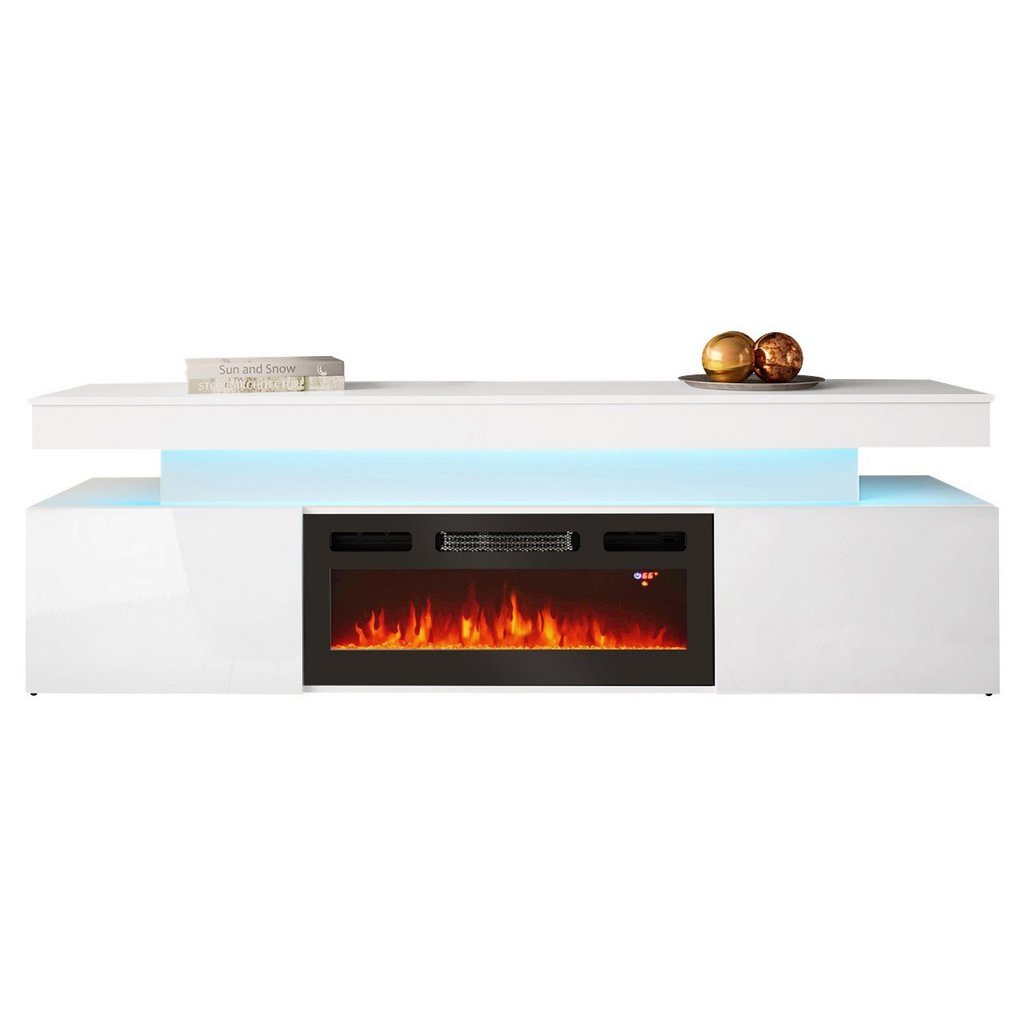 MIRJAN24 TV-Schrank EF 2D Glossa mit Kamin